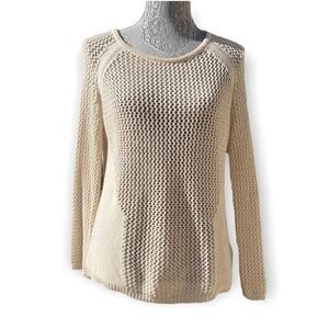 SILENCE + NOISE Womens Scoop Neck Open Knit Pullover Sweater Top Size Small